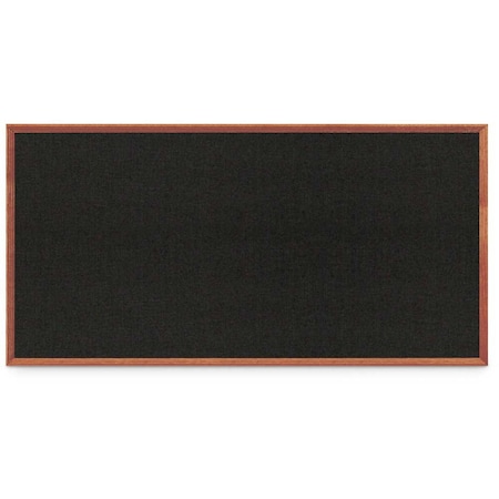 United Visual Products Wood Combo Board, 96"x48", Walnut/Black Porcelain & Rubber UVDECORK9648OAK-WALNUT-BLKPORC-RUBBER